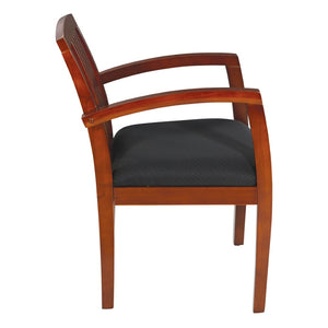 OSP Home Furnishings Wood Back Guest Chair Solid Hardwood Frame for Office Reception with Reinforced Corner Blocks Cherry KEN77LCH-3