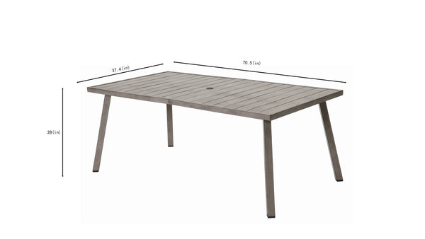 English Elm Outdoor Powder-coated Iron Slatted Folding Patio Dining Table Seats up to Eight W3990P456537