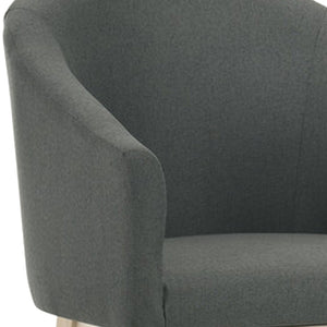 English Elm 23 Inch Pair of Upholstered Accent Chairs Natural Wood Legs Curved Back Living Room B056P416832