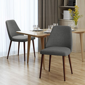 English Elm Christopher Knight Home® - DINING Elegant Modern Fabric Side Chair with Wood-Finish Iron Legs, Durable Craftsmanship for Home Dining LIGHT GREY 60912.00