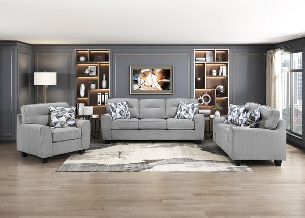 English Elm Durable Chenille Upholstered Loveseat with Pocket Coil Support and Contemporary Style Gray B011P474325