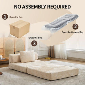 English Elm Compression Convertible Floor Sofa Bed - Chenille Single Seater Modular Couch For Small Spaces W3723P345640