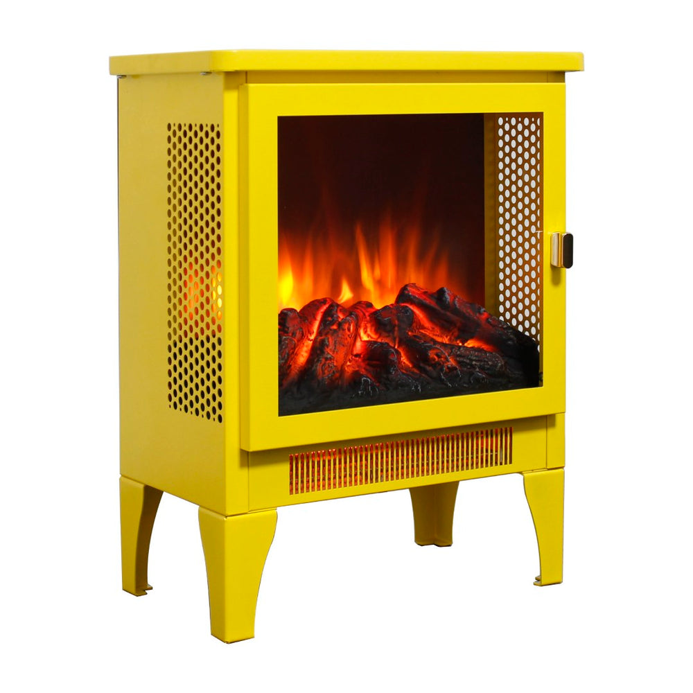 English Elm 18 Inch Electric Stove Heater Cast Iron Style 3d Led Flame Panoramic Mesh View W1769P394301