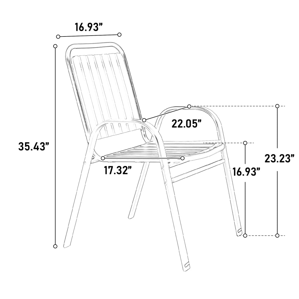 English Elm 5-Piece Wicker Outdoor Dining Set with Square Steel Tabletop, Umbrella Hole, Ergonomic Chairs Black W640S00048