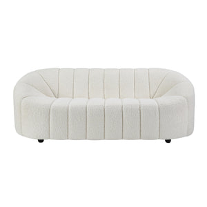 English Elm Teddy 3-Seat Sherpa Sofa in Plush White Upholstery — Sturdy Wooden Frame, Cozy Family-Ready Seating Comfort B016P329791