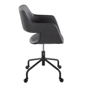 English Elm Margarite Ergonomic Adjustable Office Chair with Sleek Metal Base, Cushioning and Open Back Design Black B202P223949