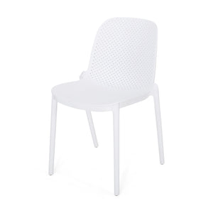 English Elm Christopher Knight Home® - IVY Outdoor Dining Chair with Weather-Resistant Polypropylene, Perforated Modern Design & Durable Frame White 33.5 L x 23.5 W x 20.3 H 68520.00WHI