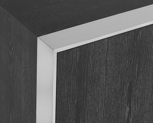 Sunpan Dalton Modern Sideboard - Stunning German Oak Veneer Design with Ample Storage for Any Space Stainless Steel / Grey