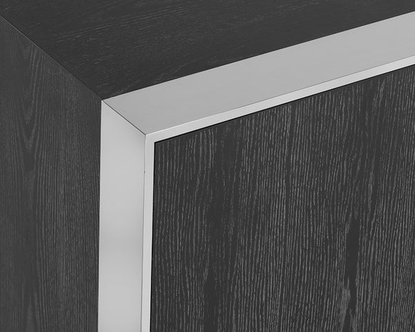 Sunpan Dalton Modern Sideboard - Stunning German Oak Veneer Design with Ample Storage for Any Space Stainless Steel / Grey