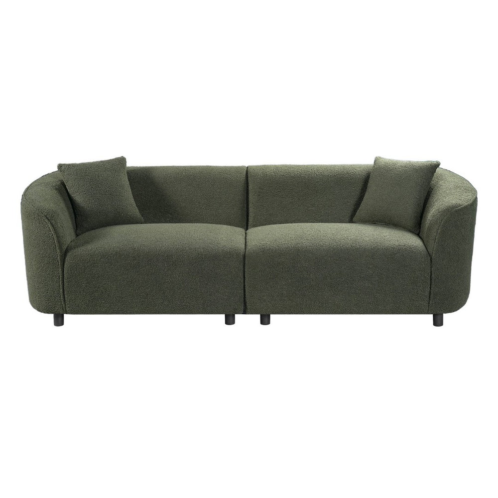 English Elm 87" Curved Boucle Sofa Sculptural Low Profile Design for Contemporary Living Rooms N767P354840A