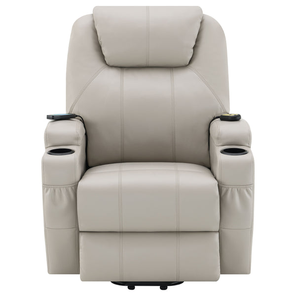 English Elm Selwyn Champagne Power Lift Massage Recliner with Heat, Faux Leather Upholstery & Smooth Recline (98) B062P375531