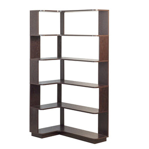 English Elm 90cm L-shaped Corner Bookcase Open Mdf Shelving Unit for Office or Bedroom W2899P444158