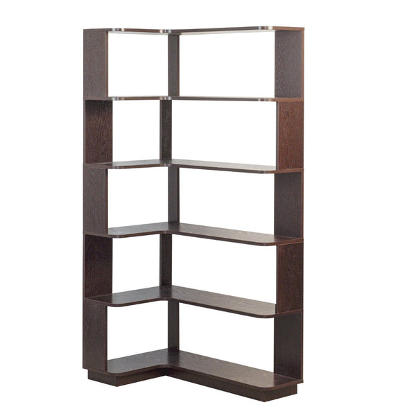 English Elm 90cm L-shaped Corner Bookcase Open Mdf Shelving Unit for Office or Bedroom W2899P444158