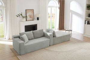 English Elm L-Shaped Cloud Sectional Sofa - Plush Modular Sleeper, No Assembly, Light Grey Comfort For Any Space W2339P306766