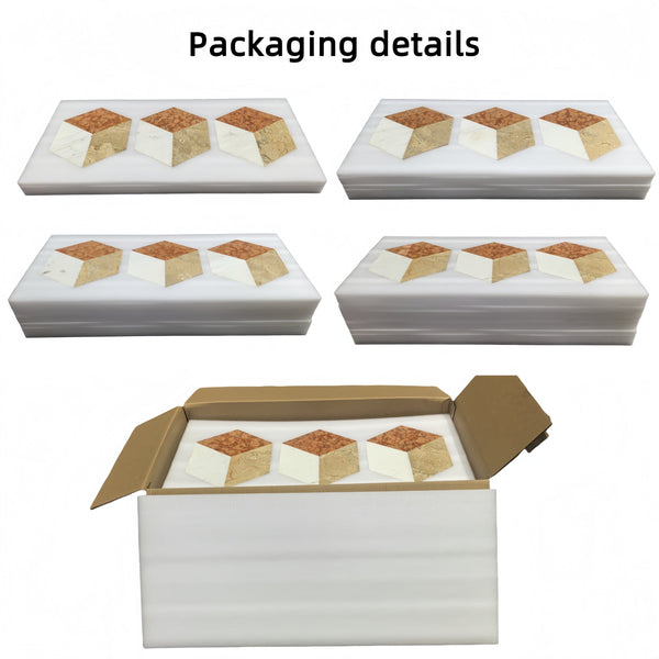 English Elm Hexagon Water-jet Marble Hexagon 5.7" Polished White Gold Red Tiles 12pcs for Floor & Wall Luxury W1696P314482