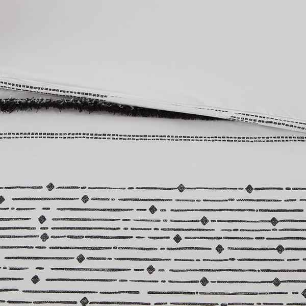 English Elm Cotton Printed Comforter Set With Boho Charm & Textured Trims For Full/Queen Bedroom Style Upgrade B03596416