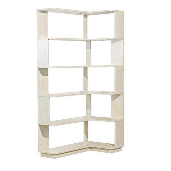 English Elm 90cm L-shaped Corner Bookcase Five Tier Mdf Open Shelving for Living Room Office W2899P444151