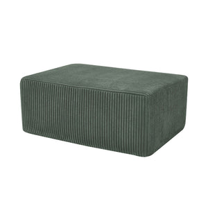 English Elm Full Corduroy Upholstered Ottoman Low Profile Footrest for Relaxed Living Rooms B2748P418064