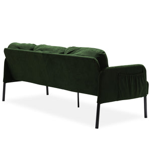 English Elm 3 Seater Polyester Fabric Sofa with High-Resilience Foam Seats, Modern Compact Couch for Small Spaces Green W1164P239081