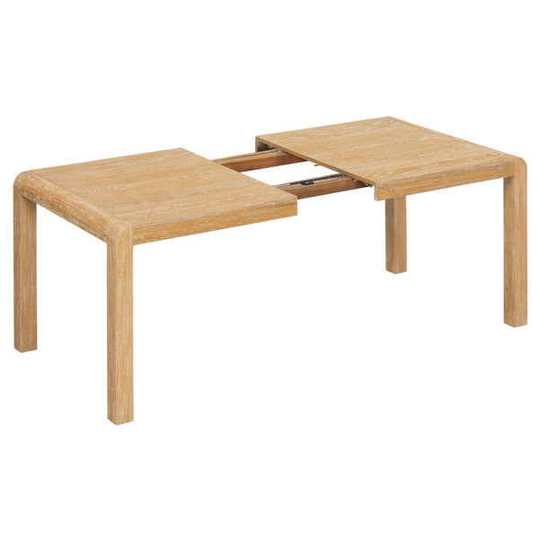 English Elm Trexm Rustic Oak Extendable Dining Set with Upholstered Chairs Bench Seats 6 Natural ST000154AAN