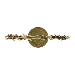 English Elm 14.2x3.5x19.7" Floral Hurricane with Marble Base, Gold-Accent Iron Décor for Living & Dining Rooms W2078P390752