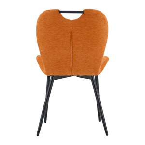 English Elm Set of 4 Olive Fabric Dining Chairs Ergonomic Cushion Black Steel Frame Modern Black+Orange W1151P454882