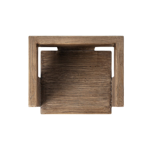 English Elm Avenel Reclaimed Elm Sculptural Accent Chair Wabi-sabi Solid Wood Architectural Statement Brown B2719P474444
