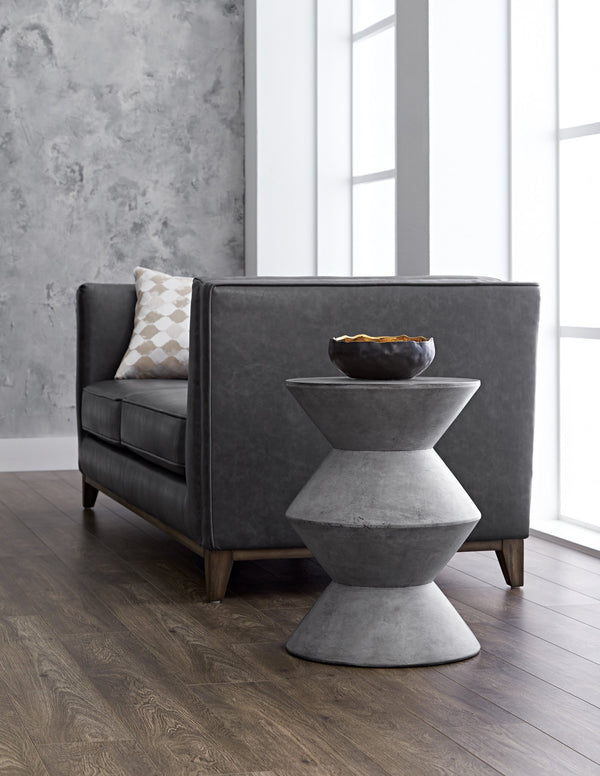 Sunpan Union End Table - Unique Cylindrical Concrete Design for Stylish Indoor and Outdoor Spaces Grey