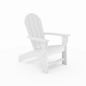 English Elm Adirondack Outdoor Chair Weatherproof Hdpe Fan Back Ergonomic Poolside Patio Lounger White B195P198777