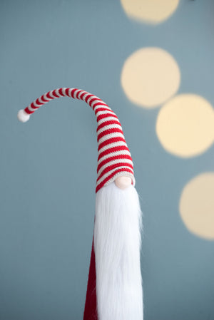 English Elm S/4 Santa Skinny Cone Gnomes Set – 4 Red & White Striped Holiday Decor, Poly/Iron, 36" Tall Ensemble W2078P359163