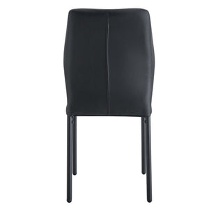 English Elm Luxury Pu Upholstered Dining Chair Set of 4 with Channel Stitching and Metal Legs W1512P494634