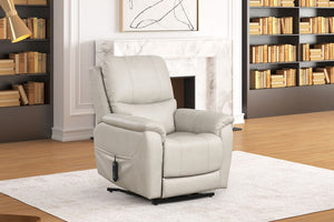English Elm Contemporary Sandbach Manual Glider Recliner with Padded Track Arms, Smooth Motion, Soft Neutral Fabric Upholstery Light Gray 37 L x 31 W x 34 H B2741P387676