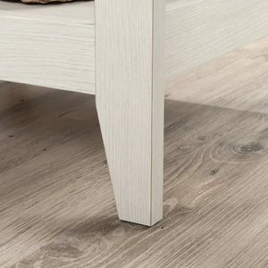 English Elm L-Shaped Desk: Modern White Finish For Small Spaces, Home Offices & Organized Workstations B356P402655