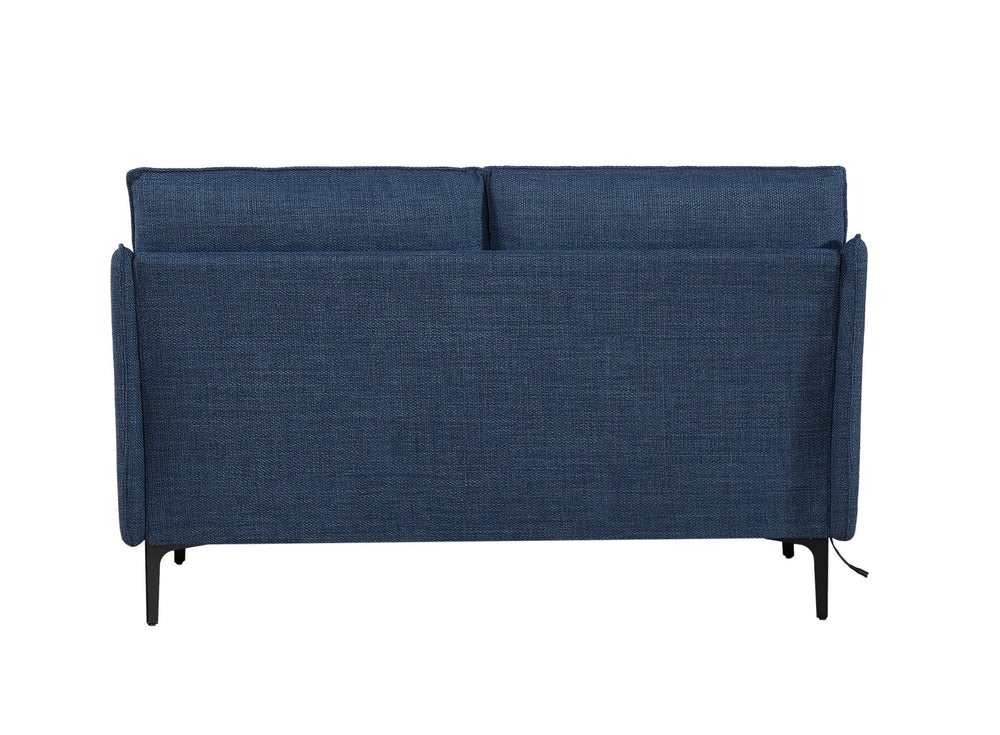 English Elm 2 Seater Sofa with USB Charging, Button-Tufted Back & High-Density Foam Seats for Comfort and Durability Dark Blue W820P224384