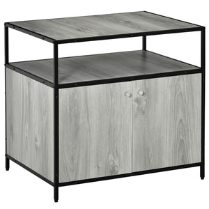 English Elm Pawhut Stylish Wooden Cat Litter Box Enclosure, Multi-Functional End Table With Storage & Privacy W2225P217306-GIGA