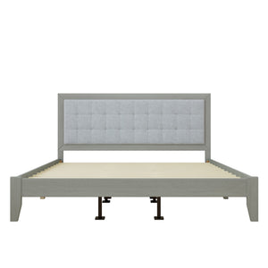English Elm Christopher Knight Home® - Solid Wood Platform Bed With Upholstered Tufted Headboard - Mid-Century Style, Durable Support & Comfort N758P197693G