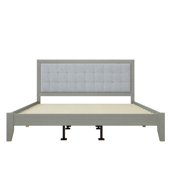 English Elm Christopher Knight Home® - Solid Wood Platform Bed With Upholstered Tufted Headboard - Mid-Century Style, Durable Support & Comfort N758P197693G