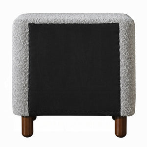 English Elm Classic Cleo Boucle Nightstand Two-Drawer 21"W x17"D Mid-Century Curved Frame Wooden Legs Plush Upholstery B011P316887