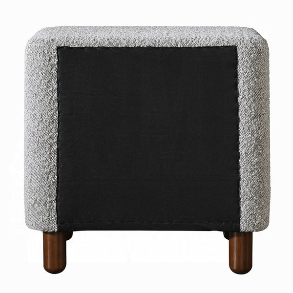 English Elm Classic Cleo Boucle Nightstand Two-Drawer 21"W x17"D Mid-Century Curved Frame Wooden Legs Plush Upholstery B011P316887