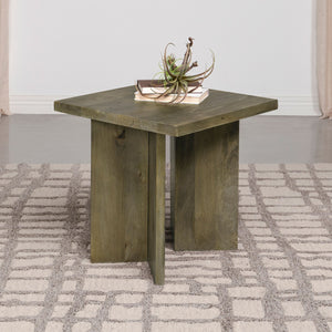 English Elm Donovan Rustic Mango Wood End Table - Square Accent Piece With Natural Finish For Modern Homes B062P299879