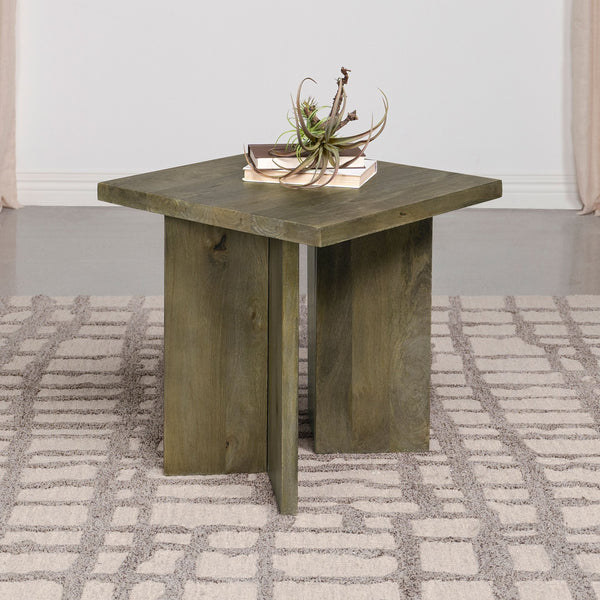 English Elm Donovan Rustic Mango Wood End Table - Square Accent Piece With Natural Finish For Modern Homes B062P299879