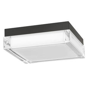 English Elm 8-inch Matte Flush Mount Led Ceiling Light with Frosted Diffuser for Modern Spaces Black B370P398962