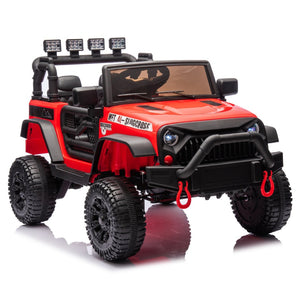 English Elm 24v Kids Electric Ride on Car with Parental Remote Dual Motors and Four Wheel Suspension Red W1578P208319