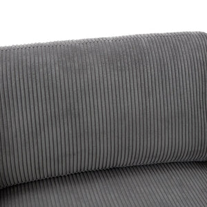 English Elm [ U_STYLE 105'' 3 Seater Sofa with Corduroy Fabric, Removable Back Cushions, Foam+Pocket Spring Comfort Gray WY000403AAE