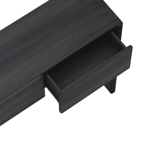 English Elm Linda Console Table Charcoal Gray with 3 Spacious Drawers, Sleek Hardware-Free Front, 60" L Modern Storage B365P398091