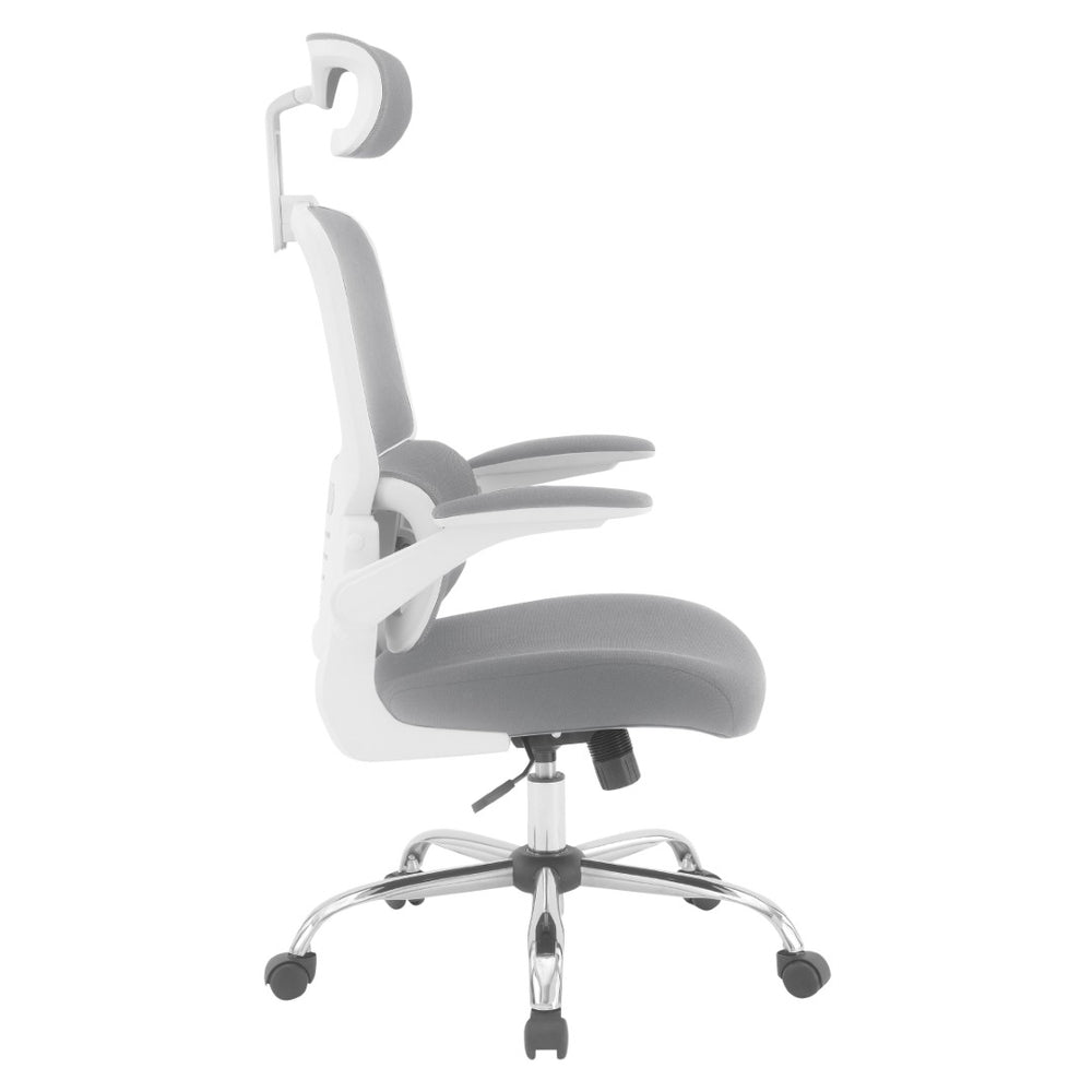 OSP Home Furnishings Mesh Back Ergonomic Office Chair with Lumbar Support Headrest and Chrome Base EMW60020CHR-2
