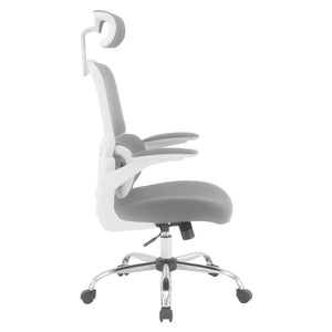 OSP Home Furnishings Mesh Back Ergonomic Office Chair with Lumbar Support Headrest and Chrome Base EMW60020CHR-2