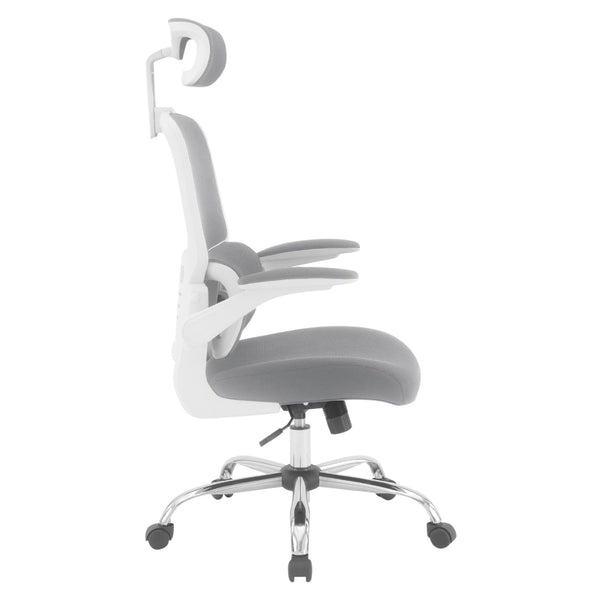 OSP Home Furnishings Mesh Back Ergonomic Office Chair with Lumbar Support Headrest and Chrome Base EMW60020CHR-2