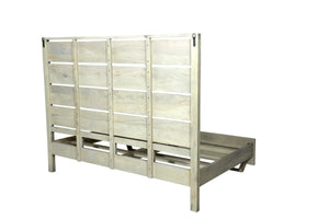 HomeRoots Gray Solid Wood King Bed Frame with Textured Slat Back Headboard - Rustic Charm Meets Durability! 660002
