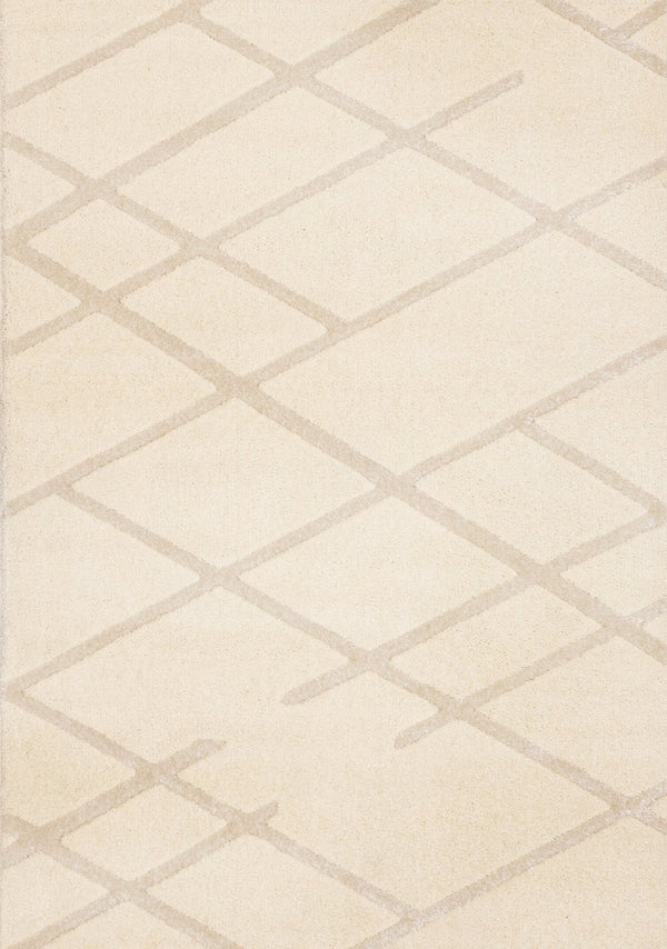 HomeRoots 5' Cream Area Rug - Soft, Stain-Resistant Polyester for Modern Comfort in Living Spaces and Play Areas 5' X 8' 660005